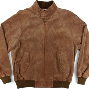 Pendleton Brown Suede Leather Bomber Jacket Men's Size Medium